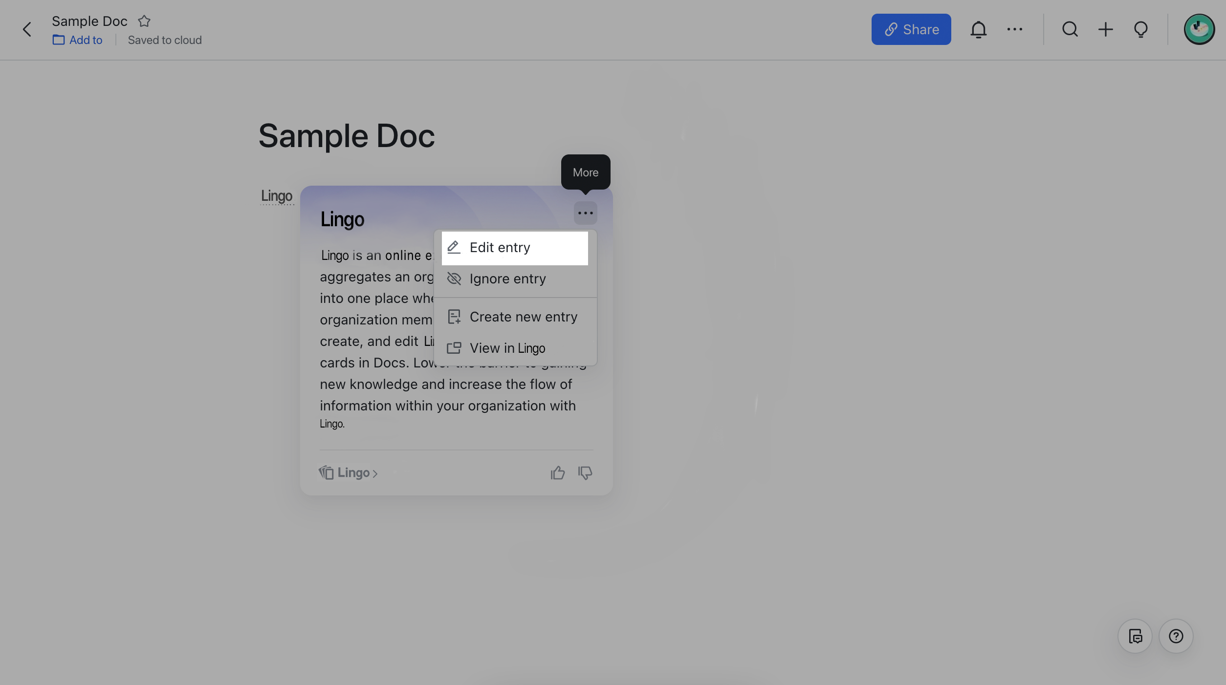Use Lingo in Docs