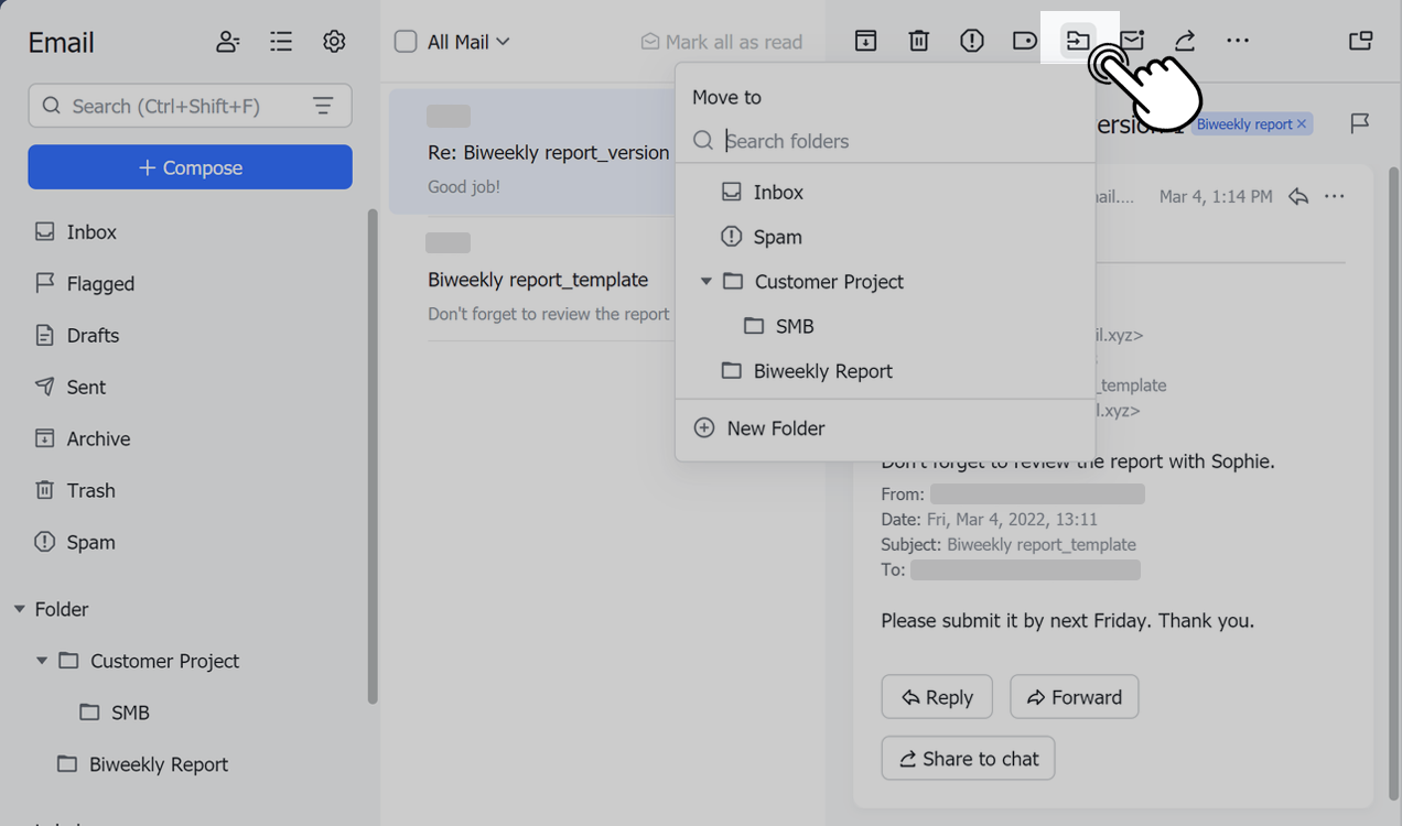 Use email folders