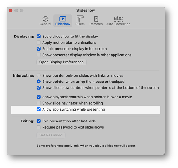 How can I unhide my mouse during Keynote presentations?