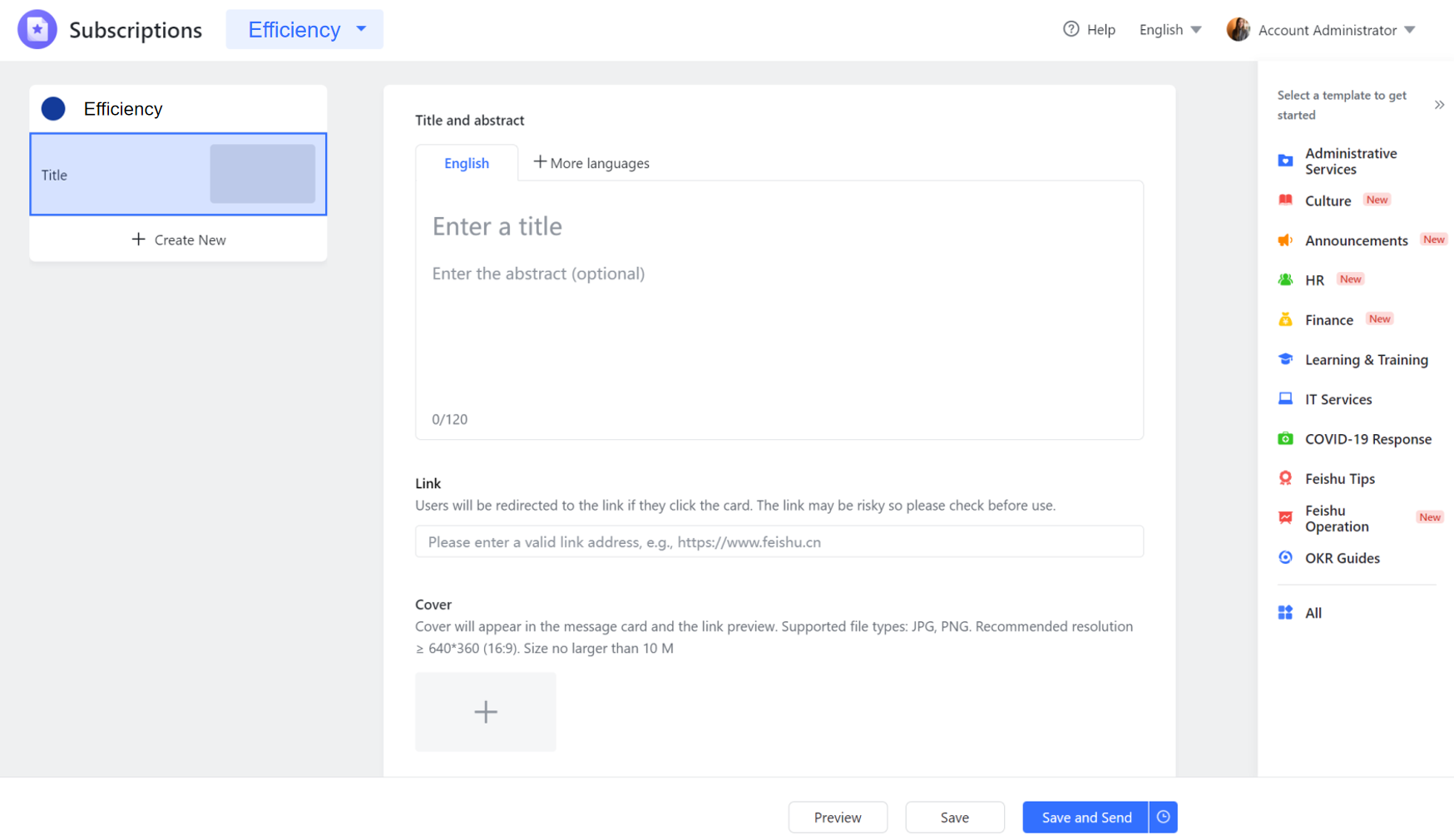 Create and edit Subscriptions articles