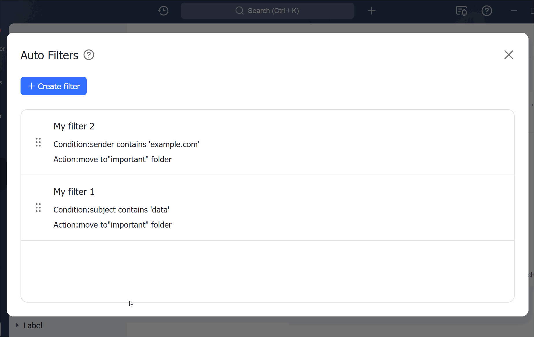 How to create and manage filters?