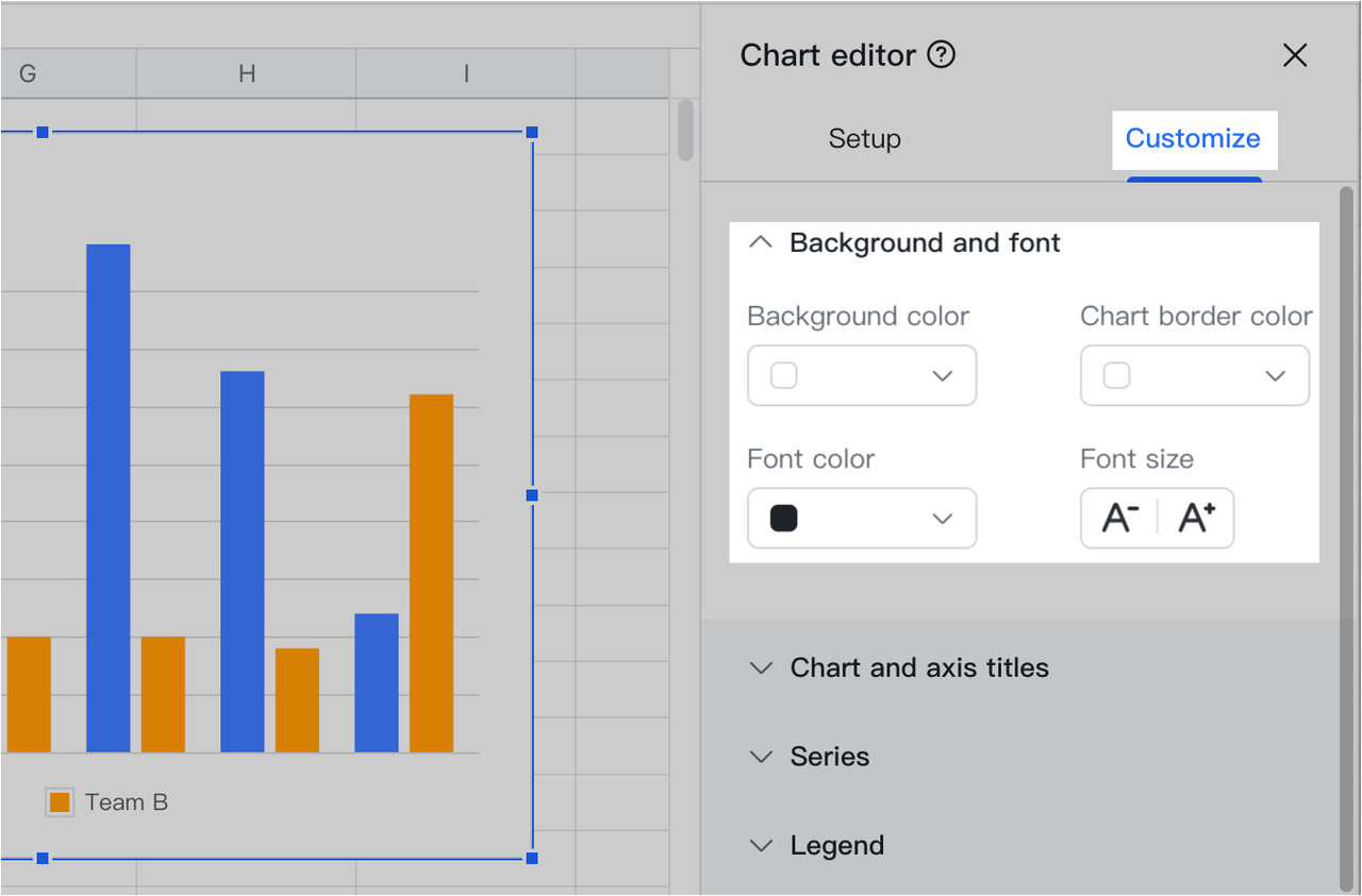 Create and edit charts in Sheets
